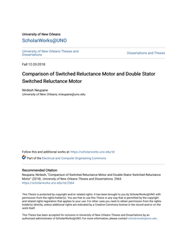 Comparison of Switched Reluctance Motor and Double Stator Switched Reluctance Motor