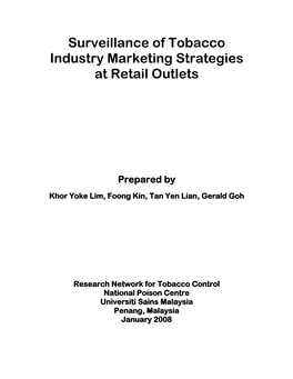 Surveillance of Tobacco Industry Marketing Strategies at Retail Outlets