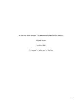 1 an Overview of the History of Fish Aggregating Devices (FADS) In