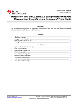 Hercules TMS570LC/Rm57lx Safety Microcontrollers Development