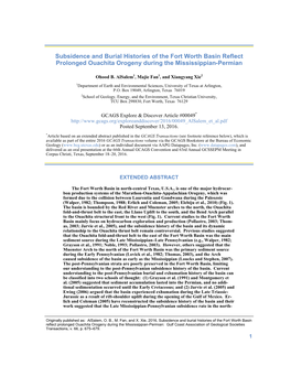 Subsidence and Burial Histories of the Fort Worth Basin Reflect Prolonged Ouachita Orogeny During the Mississippian-Permian