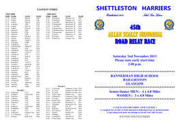 SHETTLESTON HARRIERS 45Th ALLAN SCALLY MEMORIAL ROAD