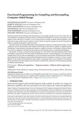 Functional Programming for Compiling and Decompiling Computer-Aided Design