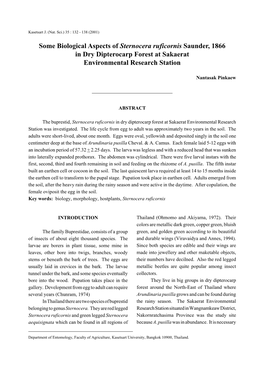 Some Biological Aspects of Sternocera Ruficornis Saunder, 1866 in Dry Dipterocarp Forest at Sakaerat Environmental Research Station