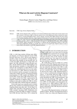 What Are the Used Activity Diagram Constructs? a Survey