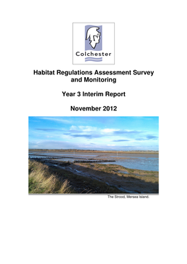 Habitat Regulations Assessment Survey and Monitoring Year 3