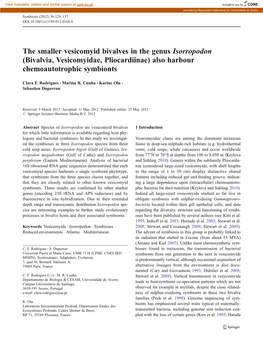 The Smaller Vesicomyid Bivalves in the Genus Isorropodon (Bivalvia, Vesicomyidae, Pliocardiinae) Also Harbour Chemoautotrophic Symbionts