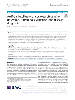 Detection, Functional Evaluation, and Disease Diagnosis Jia Zhou1, Meng Du2, Shuai Chang1 and Zhiyi Chen1,2*