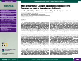 A Tale of Two Walker Lane Pull-Apart Basins in the Ancestral Cascades Arc, Central Sierra Nevada, California GEOSPHERE; V