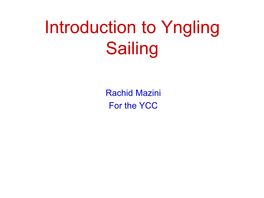 Introduction to Yngling Sailing