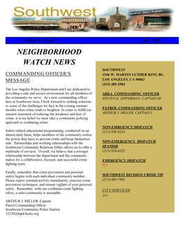 SOUTHWEST NEWSLETTER.July