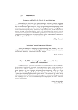 Production and Work in the Cities in the Late Middle Ages Departing from the Application of the Concept of Industry to Medieval