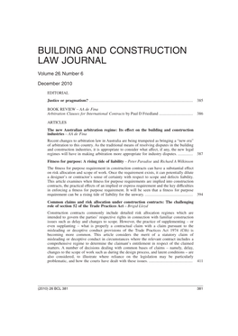 Building and Construction Law Journal