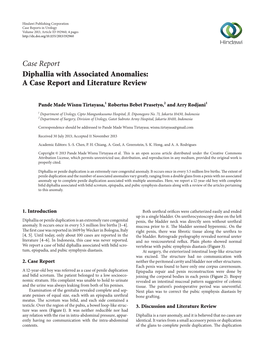 Diphallia with Associated Anomalies: a Case Report and Literature Review