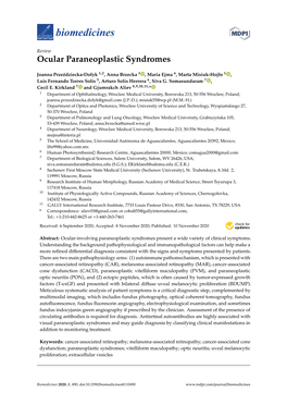 Ocular Paraneoplastic Syndromes