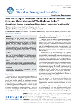 Does Pre-Eclampsia Predispose Patients to the Development Of