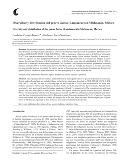 Diversidad Y Distribución Del Género Salvia (Lamiaceae) En Michoacán, México