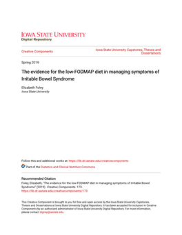 The Evidence for the Low-FODMAP Diet in Managing Symptoms of Irritable Bowel Syndrome