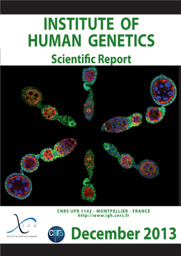 INSTITUTE of HUMAN GENETICS December 2013