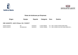 Rutas De Autobuses Por Empresas Origen Equipo Deporte Categoria