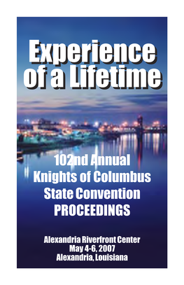 102Nd Annual Knights of Columbus State Convention PROCEEDINGS