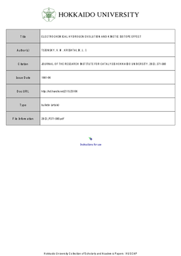 Electrochemical Hydrogen Evolution and Kinetic Isotope Effect