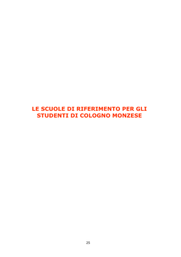 Le Scuole Di Riferimento Per Gli Studenti Di Cologno Monzese