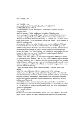 DECEMBER, 1964 DECEMBER, 1964 American Society of 15 East 40Th