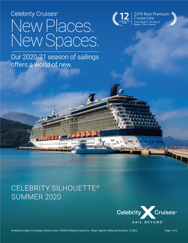 Celebrity Silhouette® Summer 2020