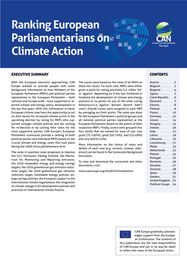 Ranking European Parliamentarians on Climate Action