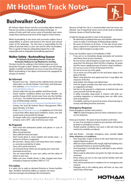 Mt Hotham Track Notes