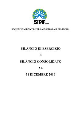 Bilancio Di Esercizio 2016