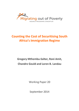 Counting the Cost of Securitising South Africa’S Immigration Regime