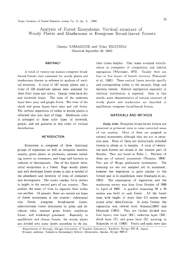 Vertical Structure of Woody Plants and Mushrooms in Evergreen Broad-Leaved Forests