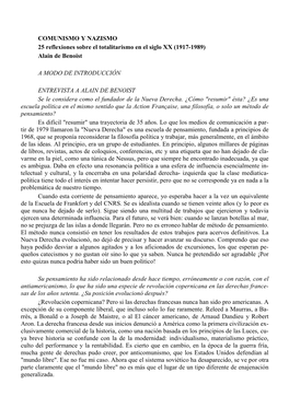 COMUNISMO Y NAZISMO 25 Reflexiones Sobre El Totalitarismo En El Siglo XX (1917-1989) Alain De Benoist