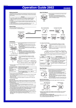 Operation Guide 2662