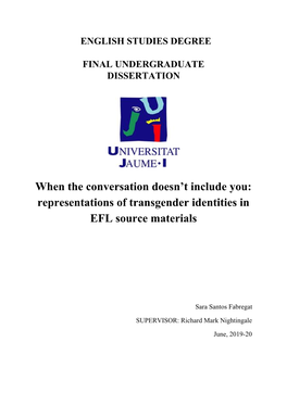 Representations of Transgender Identities in EFL Source Materials