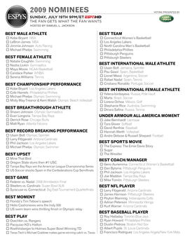 2009 Nominees Voting Presented By