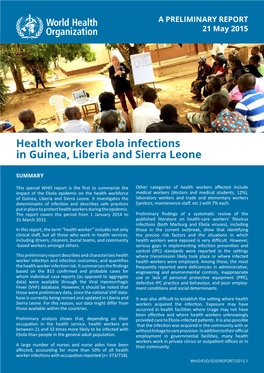 (2015) Health Worker Ebola Infections in Guinea, Liberia and Sierra Leone