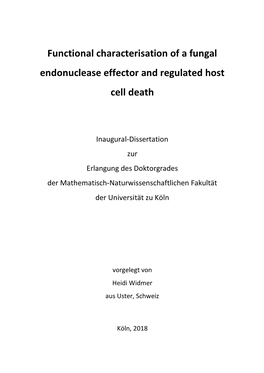 Functional Characterisation of a Fungal Endonuclease Effector and Regulated Host Cell Death