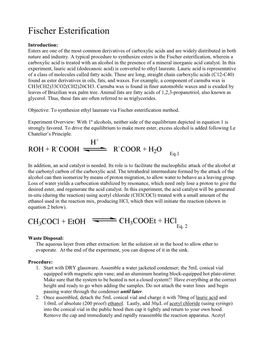 Fischer Esterification