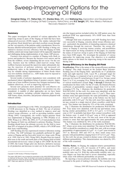 Sweep-Improvement Options for the Daqing Oil Field