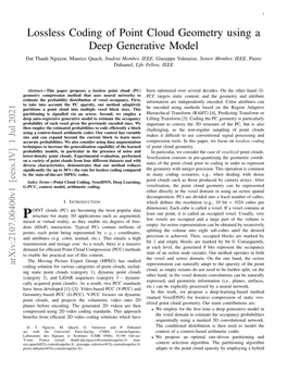 Lossless Coding of Point Cloud Geometry Using a Deep Generative Model