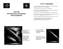 AST 101 Introduction to Astronomy: Stars & Galaxies