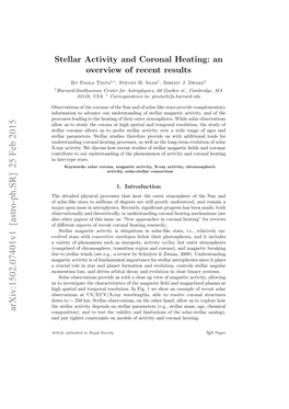 Arxiv:1502.07401V1 [Astro-Ph.SR] 25 Feb 2015