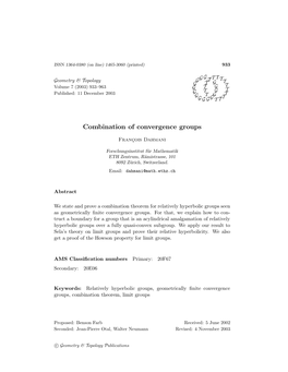 Combination of Convergence Groups