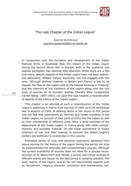 The Last Chapter of the Indian Legion1