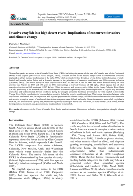 Invasive Crayfish in a High Desert River: Implications of Concurrent Invaders and Climate Change