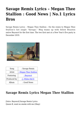 Savage Remix Lyrics – Megan Thee Stallion