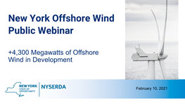 New York Offshore Wind Public Webinar